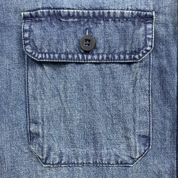 Fundamental Coast Denim Short Sleeve Button Up (Blue) - Picture 10 of 16